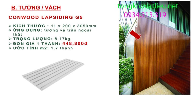 17 - Giá gỗ conwood Thái lan ốp tường trần, lót sàn, hàng rào