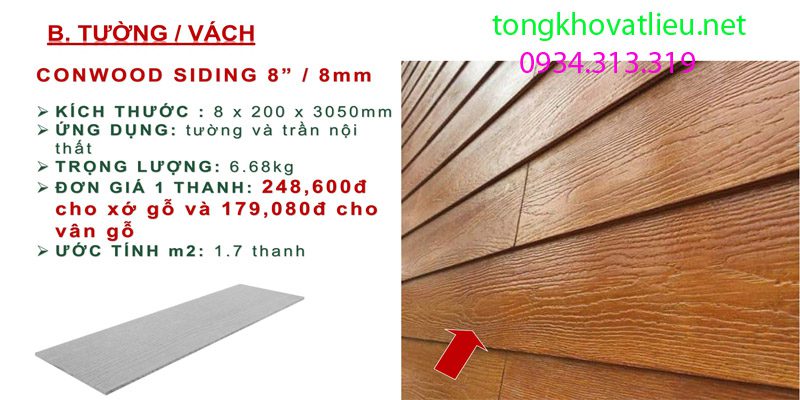 21 - Giá gỗ conwood Thái lan ốp tường trần, lót sàn, hàng rào