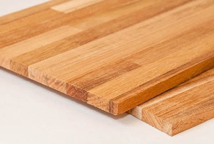 gỗ ghép cao su phủ veneer sồi