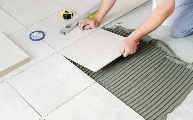 Keo dán gạch chồng gạch